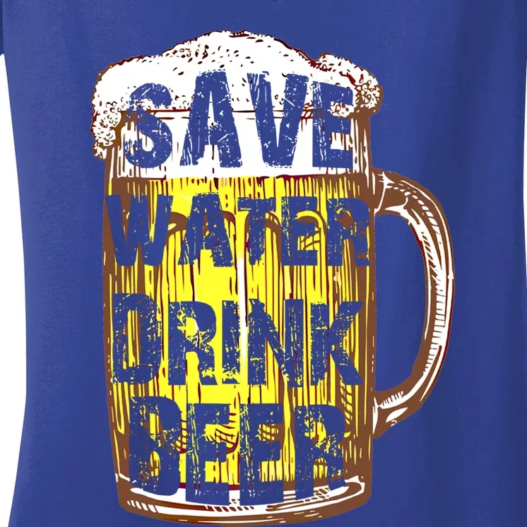 Funny Save Water Beer Oktoberfest Beer Funny Gift Women's V-Neck T-Shirt