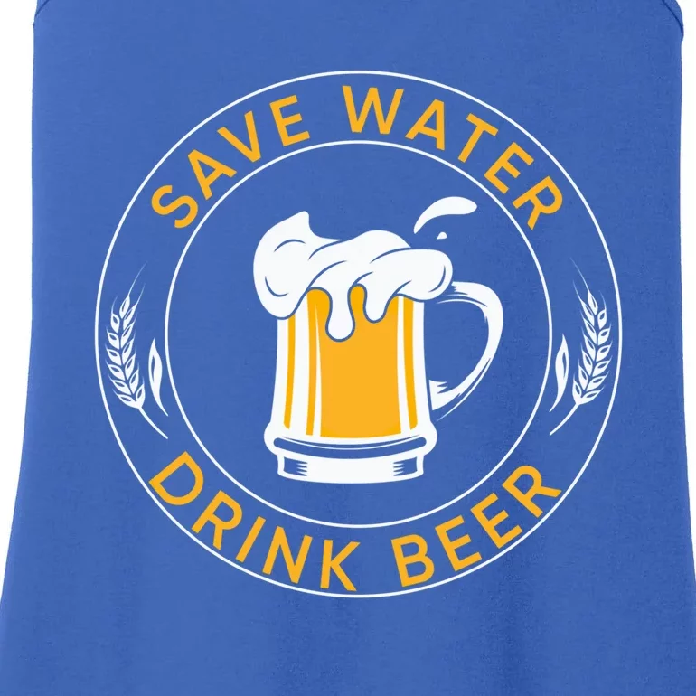 Funny Save Water Beer Lager Lover Beer Funny Gift Ladies Essential Tank