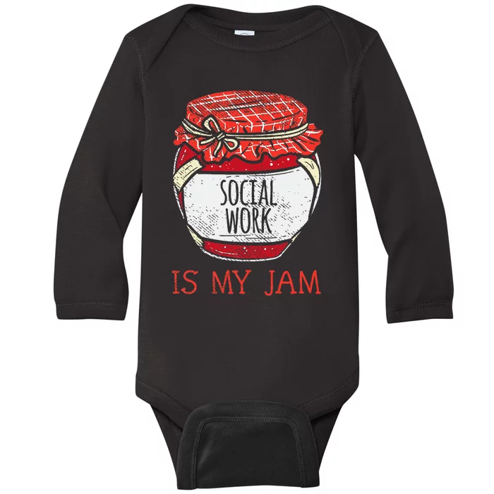 Fun Social Work Humor Funny Cute Social Worker Baby Long Sleeve Bodysuit