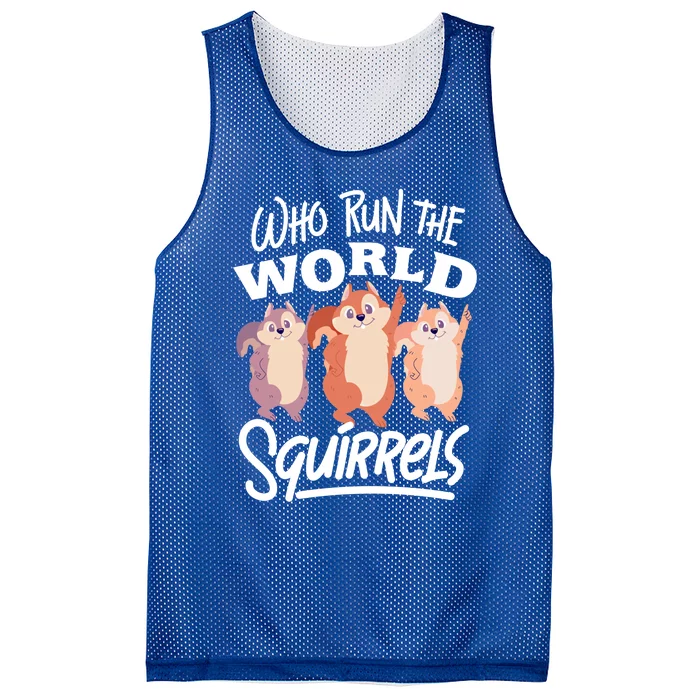 Funny Squirrels: Who Run The World Squirrel Whisperer Gift Mesh Reversible Basketball Jersey Tank