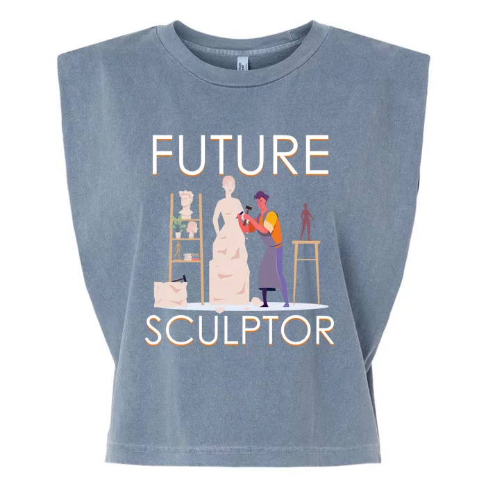 Future Sculptor Wood Carving Sculptor Gift Garment-Dyed Women's Muscle Tee