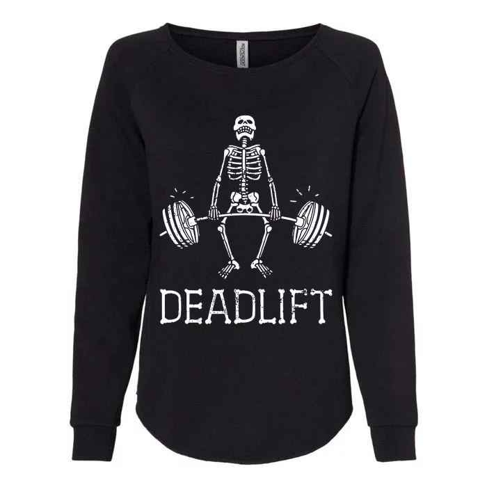 Funny Skeleton Weight Lifting Workout Womens California Wash Sweatshirt