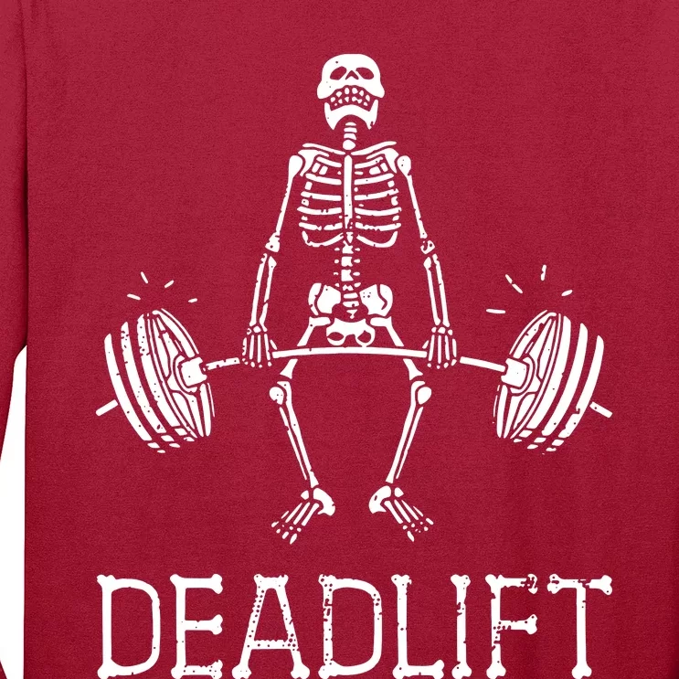 Funny Skeleton Weight Lifting Workout Long Sleeve Shirt