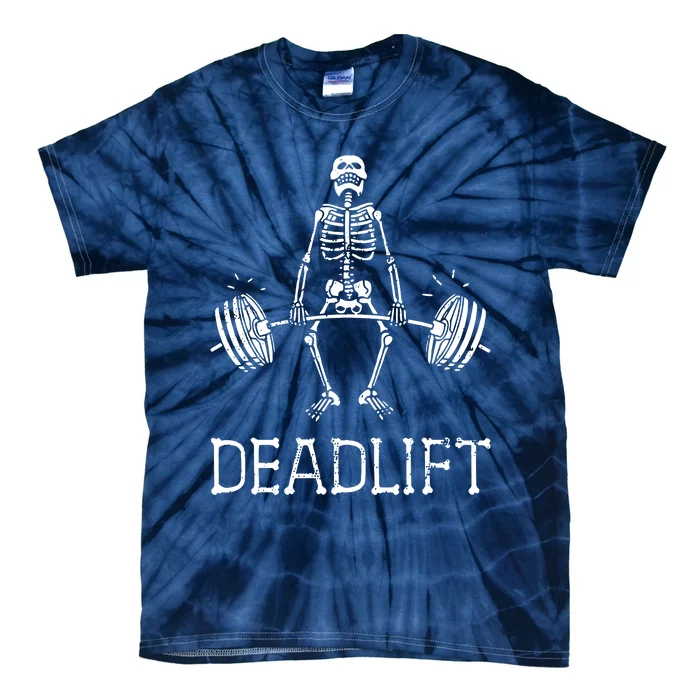 Funny Skeleton Weight Lifting Workout Tie-Dye T-Shirt