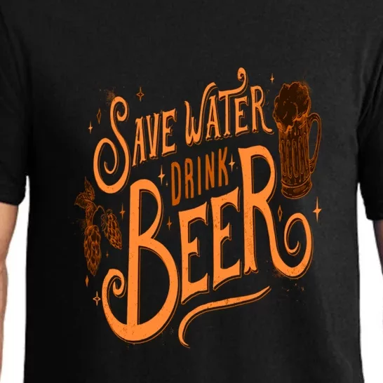 Funny Save Water Beer Gift Pajama Set