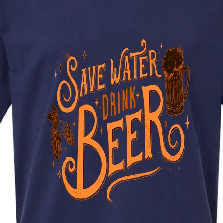 Funny Save Water Beer Gift Sueded Cloud Jersey T-Shirt