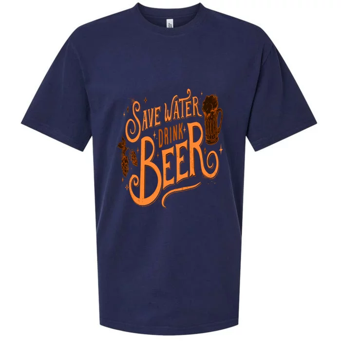 Funny Save Water Beer Gift Sueded Cloud Jersey T-Shirt