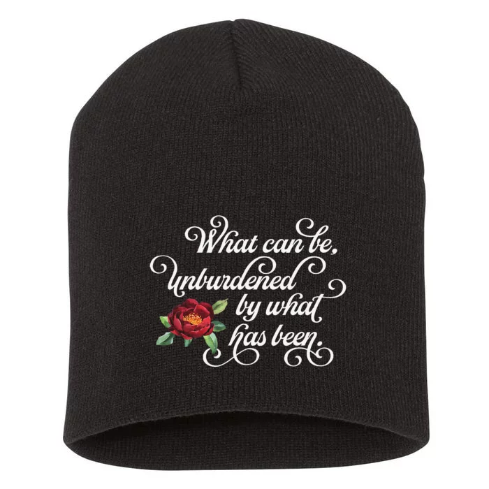 Fancy Script What Can Be Unburdened By What Has Been Short Acrylic Beanie