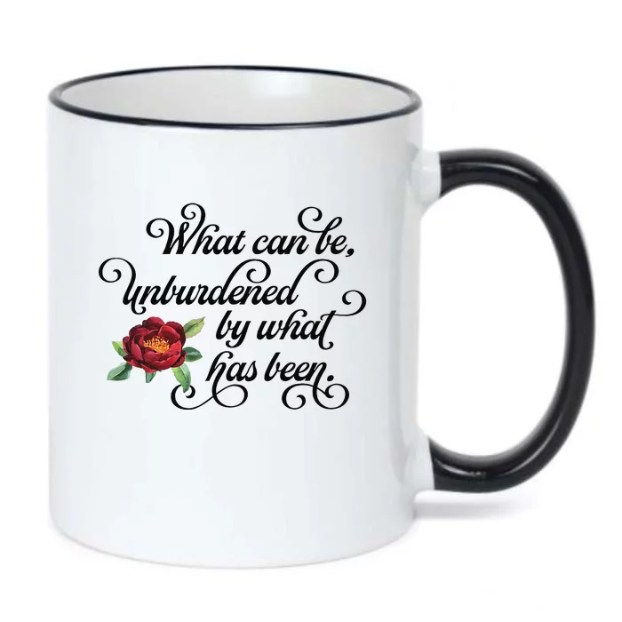 Floral Script What Can Be Unburdened By What Has Been Black Color Changing Mug