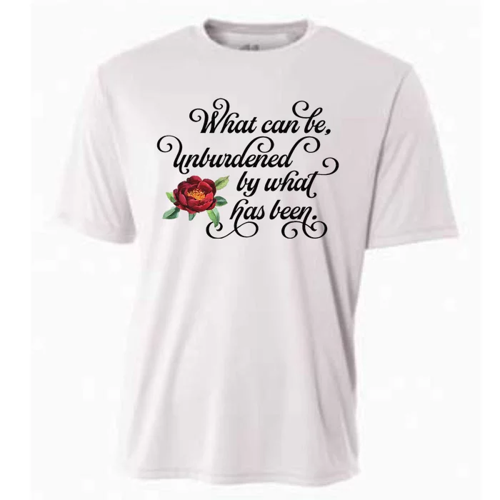 Floral Script What Can Be Unburdened By What Has Been Cooling Performance Crew T-Shirt