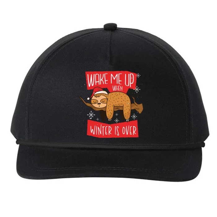 Funny Sloth Wake Me Up When Winter Is Over Christmas 2020 Gift Snapback Five-Panel Rope Hat