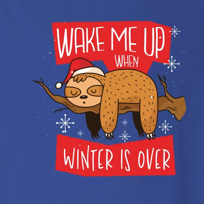 Funny Sloth Wake Me Up When Winter Is Over Christmas 2020 Gift Toddler Long Sleeve Shirt