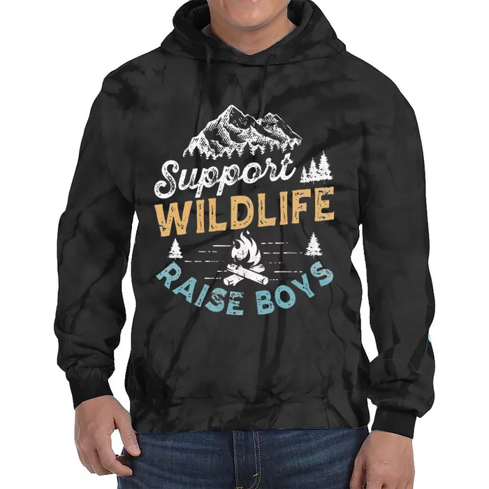 Funny Support Wildlife Raise Mom Dad Parents Tie Dye Hoodie