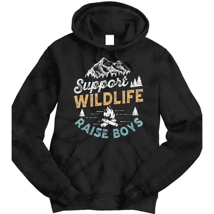 Funny Support Wildlife Raise Mom Dad Parents Tie Dye Hoodie