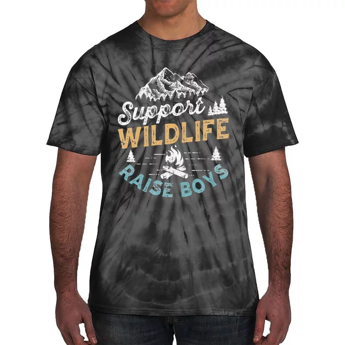 Funny Support Wildlife Raise Mom Dad Parents Tie-Dye T-Shirt