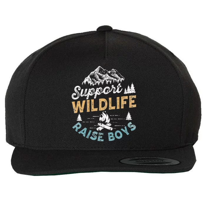 Funny Support Wildlife Raise Mom Dad Parents Wool Snapback Cap