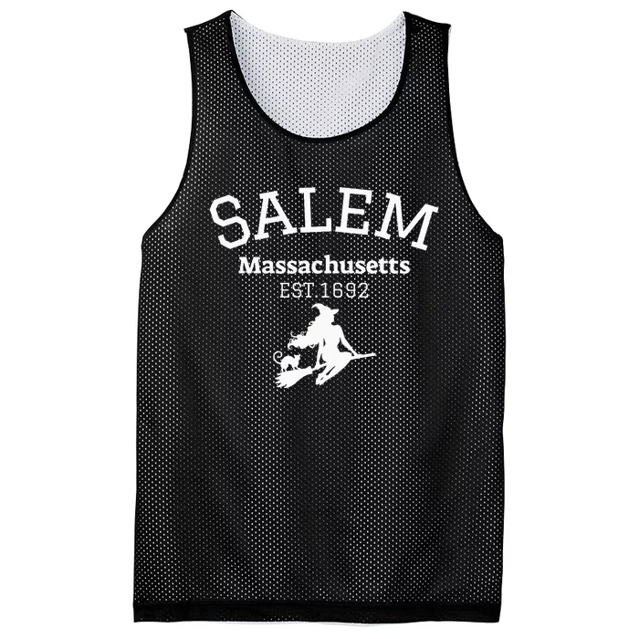 Funny Salem Witch Est 1692 Salem Massachusetts Halloween Mesh Reversible Basketball Jersey Tank