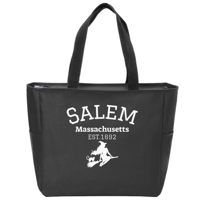 Funny Salem Witch Est 1692 Salem Massachusetts Halloween Zip Tote Bag