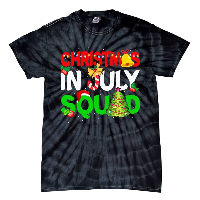 Funny Summer Xmas Christmas In July Squad Tie-Dye T-Shirt