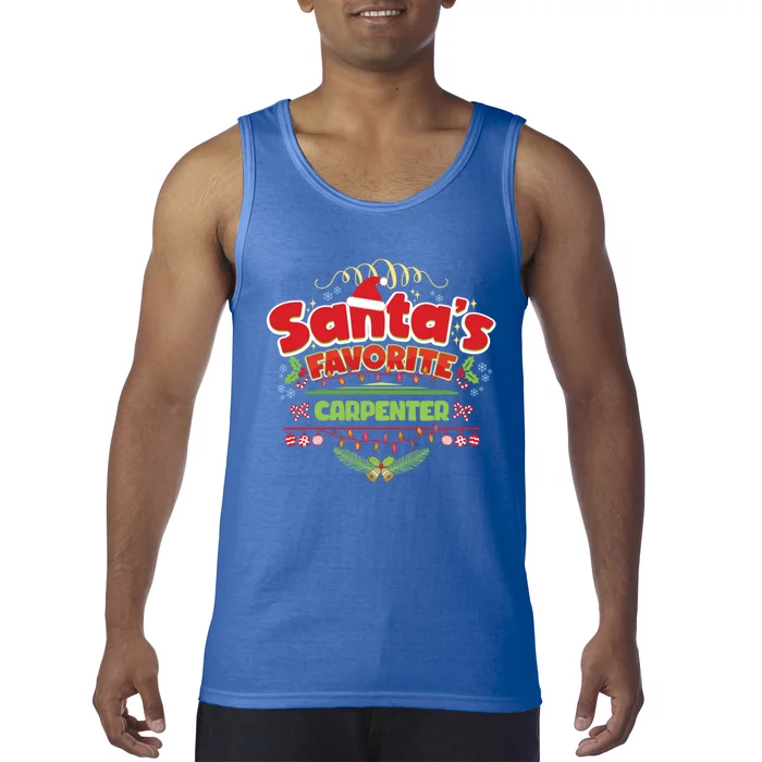 Funny Santa Xmas Gift Christmas Funny Gift For Carpenter Gift Tank Top