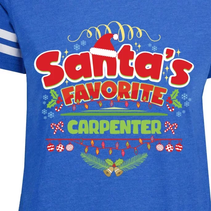 Funny Santa Xmas Gift Christmas Funny Gift For Carpenter Gift Enza Ladies Jersey Football T-Shirt