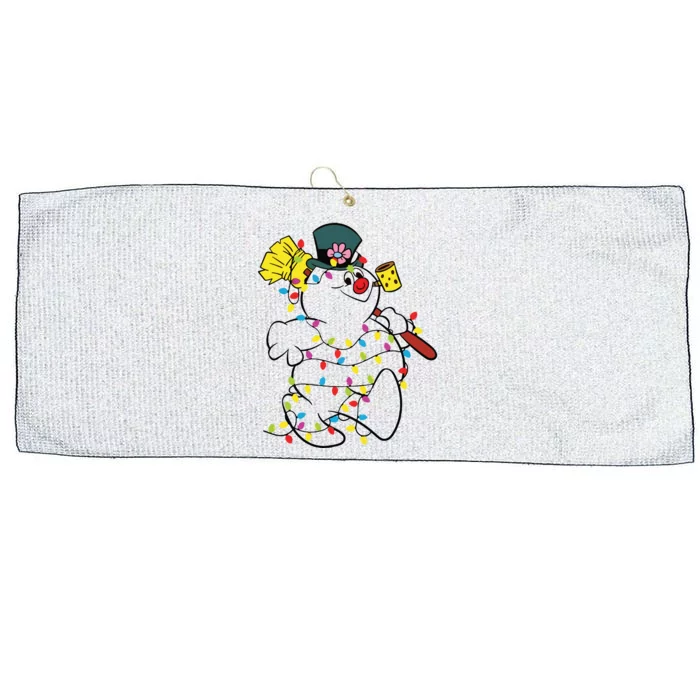 Funny Snowman Xmas Light Large Microfiber Waffle Golf Towel