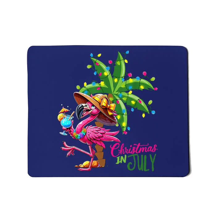 Flamingo Sunglasses Xmas Beach Tropical Christmas In July Mousepad