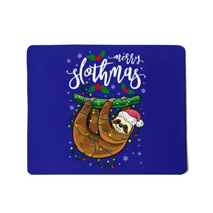 Funny Sloth Xmas Lights Merry Slothmas Sloth Christmas Great Gift Mousepad