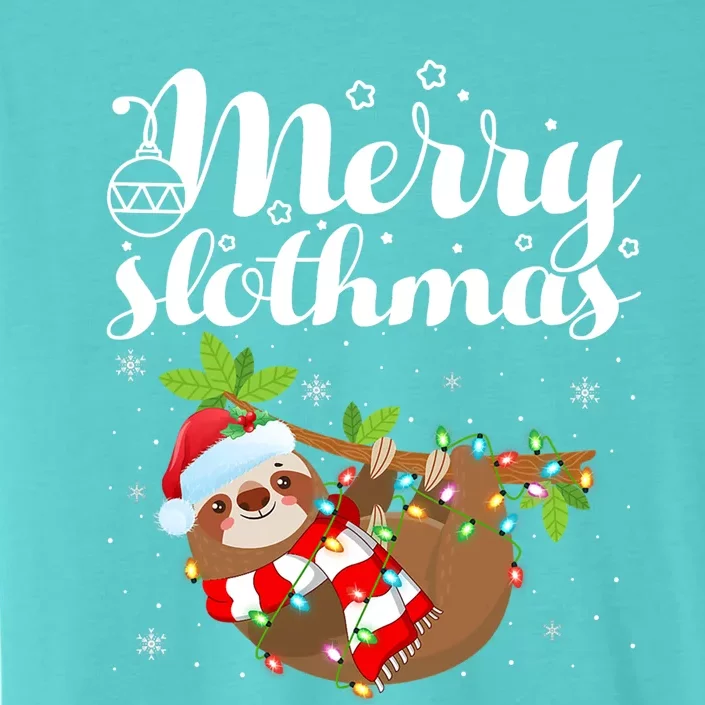 Funny Sloth Xmas Lights Merry Slothmas Sloth Christmas Gift ChromaSoft Performance T-Shirt