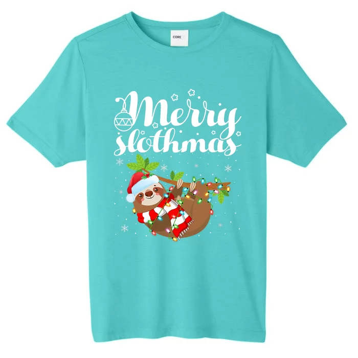 Funny Sloth Xmas Lights Merry Slothmas Sloth Christmas Gift ChromaSoft Performance T-Shirt