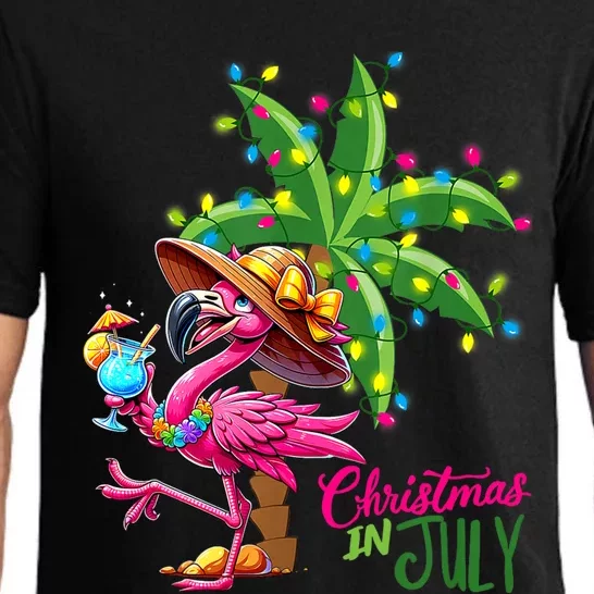 Flamingo Sunglasses Xmas Beach Tropical Christmas In July Pajama Set