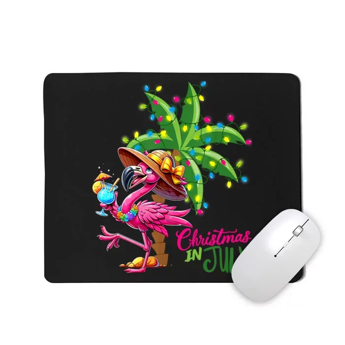 Flamingo Sunglasses Xmas Beach Tropical Christmas In July Mousepad