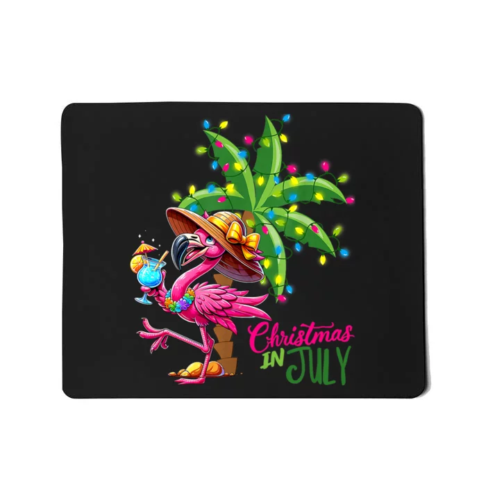 Flamingo Sunglasses Xmas Beach Tropical Christmas In July Mousepad