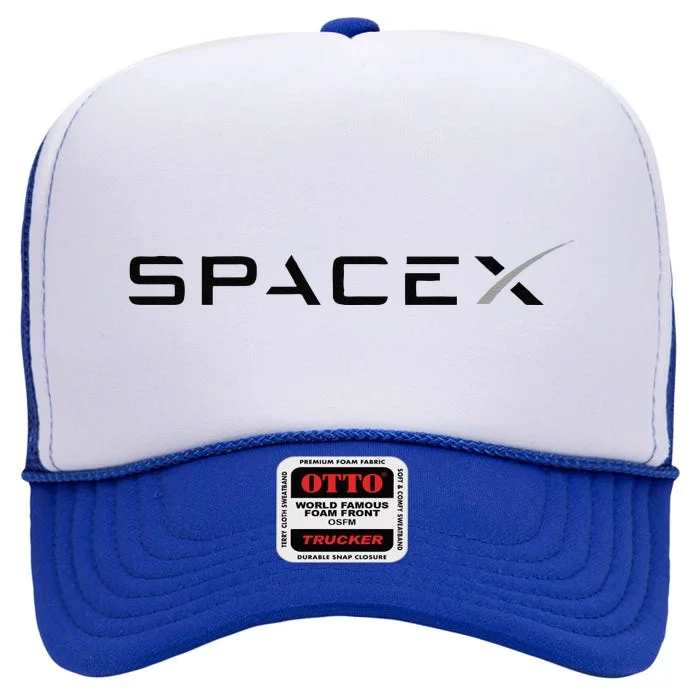 Funny Space X Logo Gift High Crown Mesh Trucker Hat