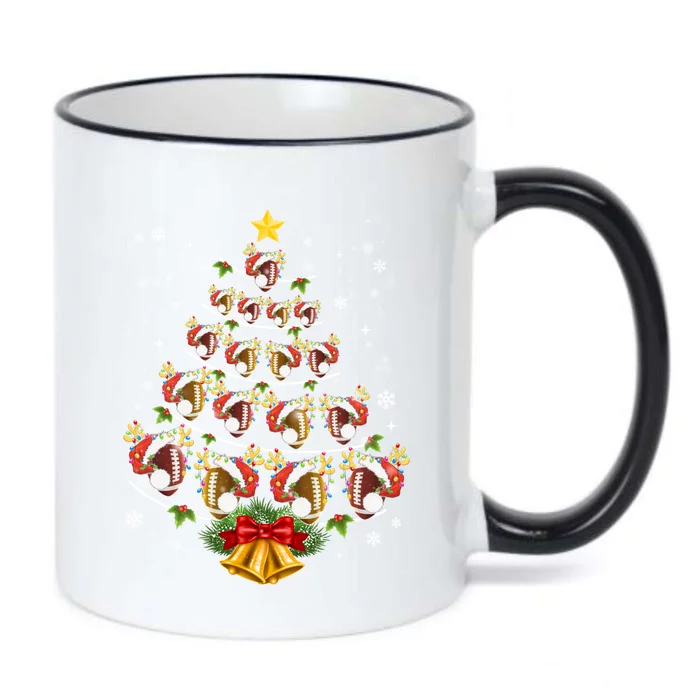 Football Sports Xmas American Football Christmas Tree Gift Black Color Changing Mug