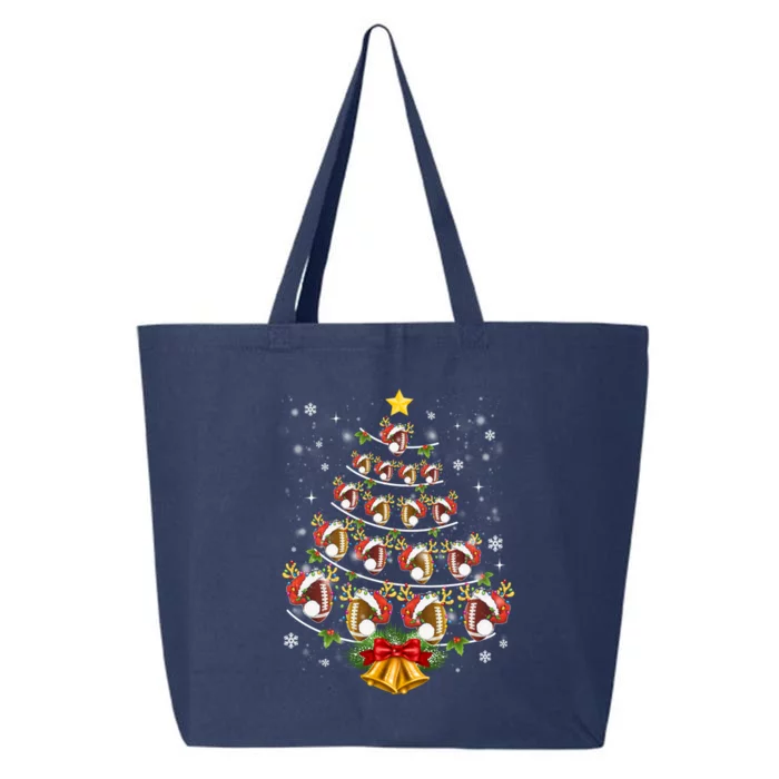 Football Sports Xmas American Football Christmas Tree Gift 25L Jumbo Tote