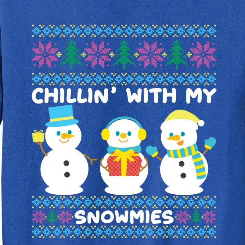 Funny Snow Xmas Design Chillin With My Snowmies Meaningful Gift Tall Sweatshirt