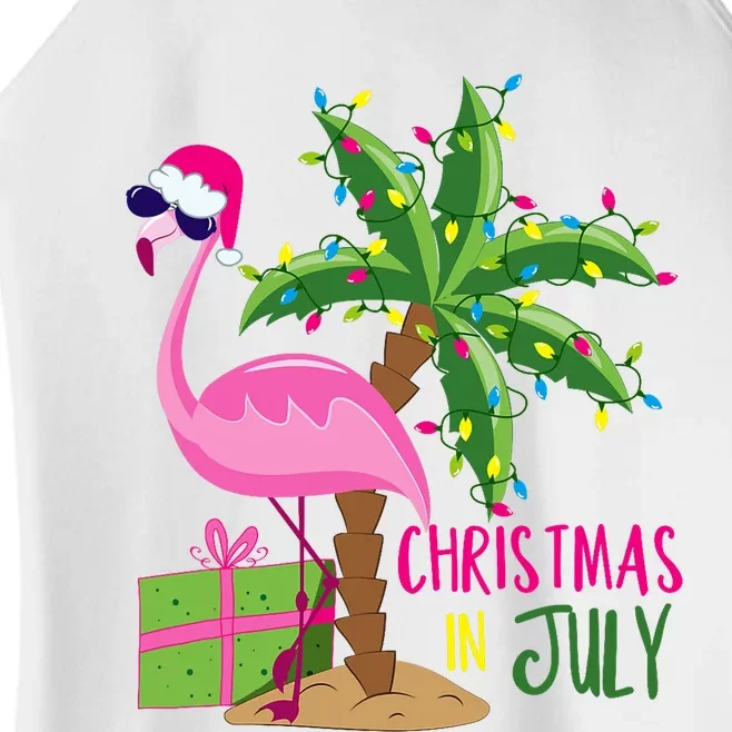 Flamingo Sunglasses Xmas Beach Tropical Christmas In July Women’s Perfect Tri Rocker Tank