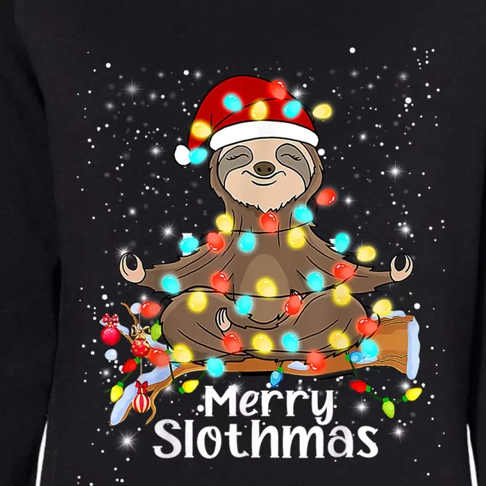 Funny Sloth Xmas Lights Merry Slothmas Sloth Christmas Funny Gift Womens California Wash Sweatshirt