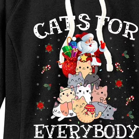 Funny Santa Xmas Pajama Cats For Everybody Christmas Catmas Great Gift Women's Fleece Hoodie