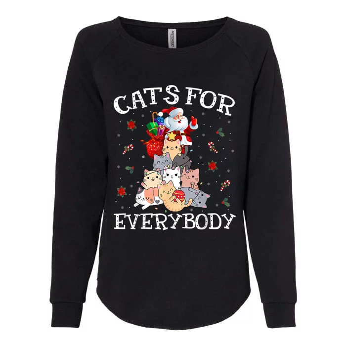 Funny Santa Xmas Pajama Cats For Everybody Christmas Catmas Great Gift Womens California Wash Sweatshirt