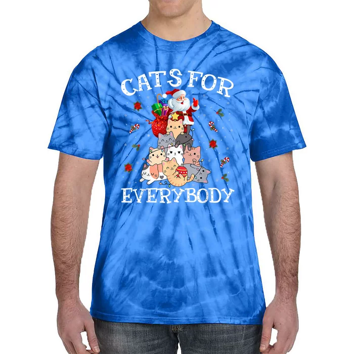 Funny Santa Xmas Pajama Cats For Everybody Christmas Catmas Great Gift Tie-Dye T-Shirt