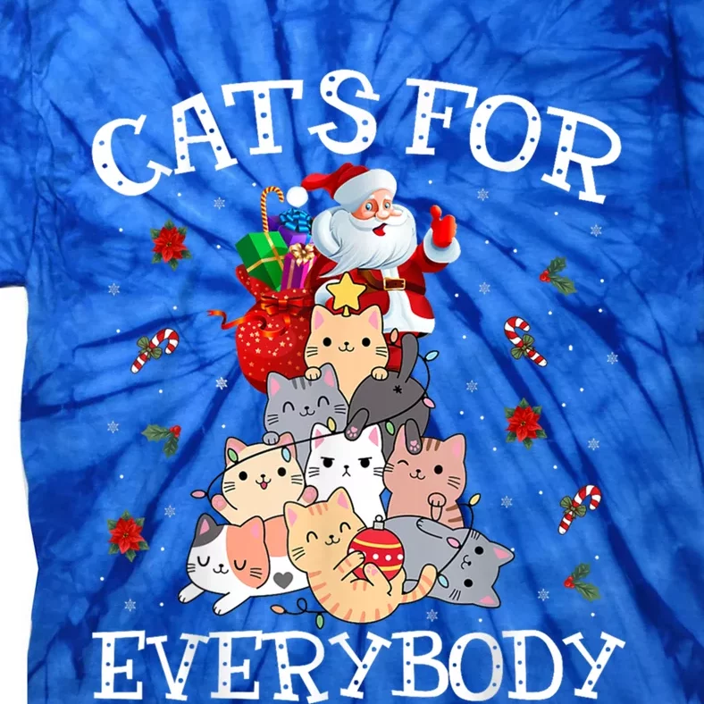 Funny Santa Xmas Pajama Cats For Everybody Christmas Catmas Great Gift Tie-Dye T-Shirt