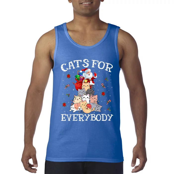 Funny Santa Xmas Pajama Cats For Everybody Christmas Catmas Great Gift Tank Top