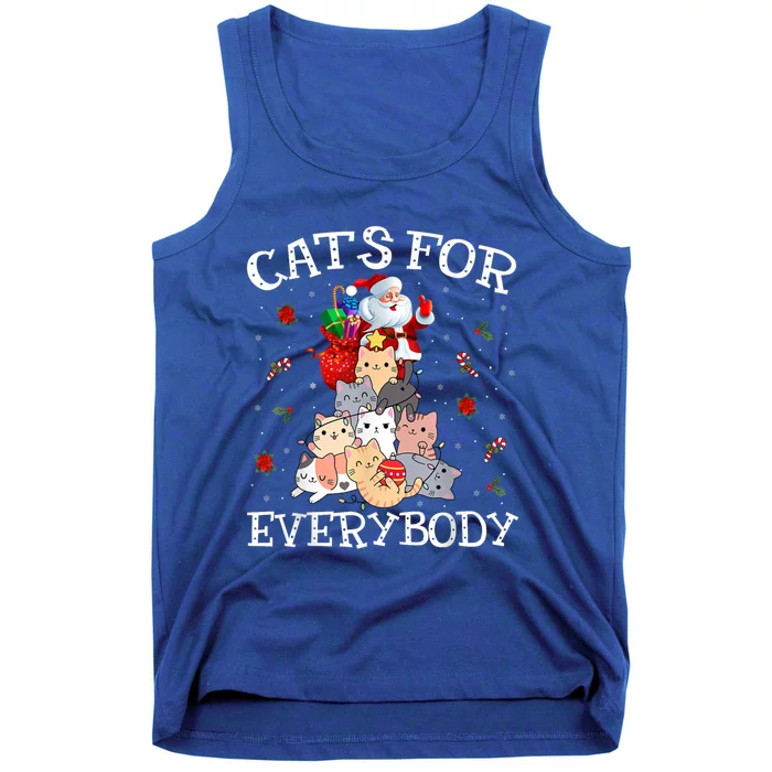 Funny Santa Xmas Pajama Cats For Everybody Christmas Catmas Great Gift Tank Top