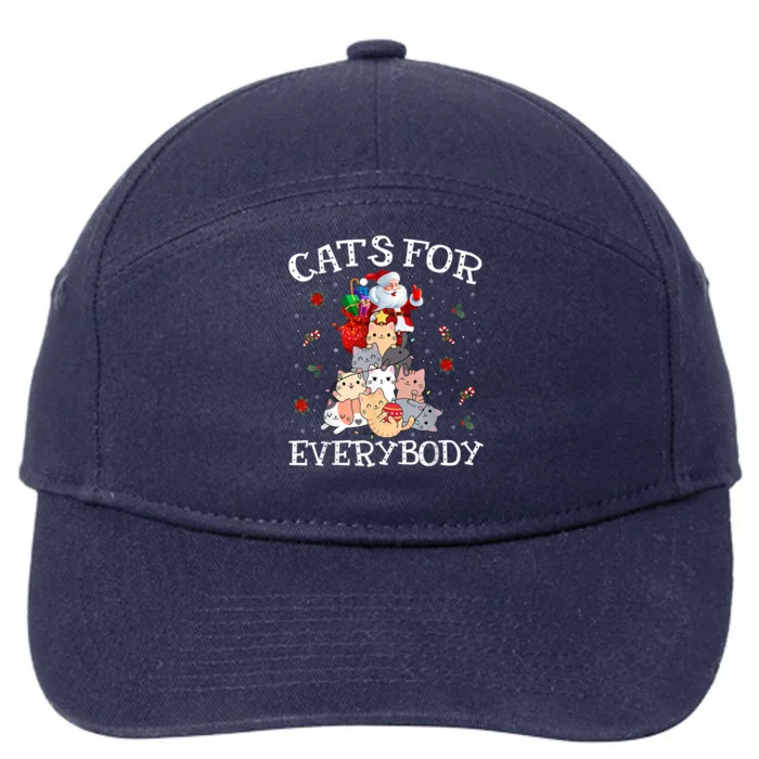 Funny Santa Xmas Pajama Cats For Everybody Christmas Catmas Great Gift 7-Panel Snapback Hat