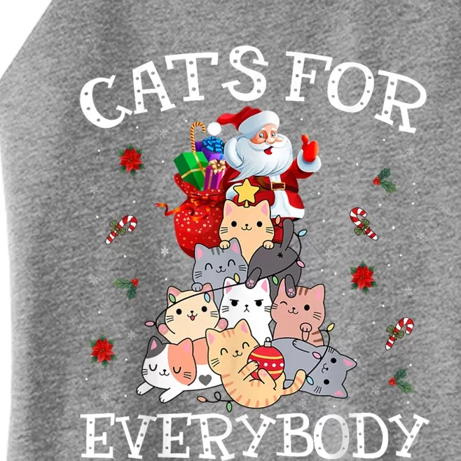 Funny Santa Xmas Pajama Cats For Everybody Christmas Catmas Great Gift Women’s Perfect Tri Rocker Tank