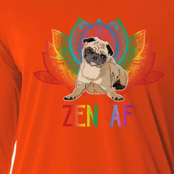 Funny Sarcastic Yoga Dog Lover Gift Zen Af Pug Gift Cooling Performance Long Sleeve Crew