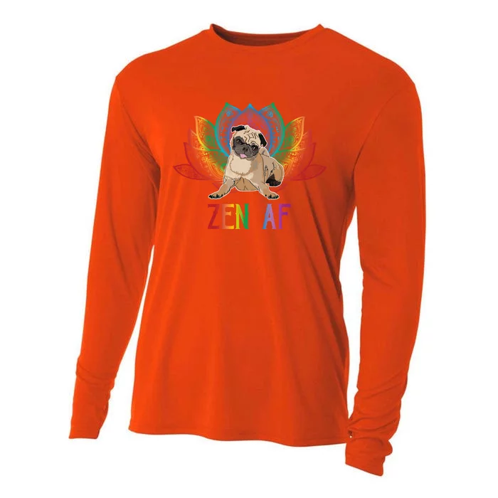 Funny Sarcastic Yoga Dog Lover Gift Zen Af Pug Gift Cooling Performance Long Sleeve Crew