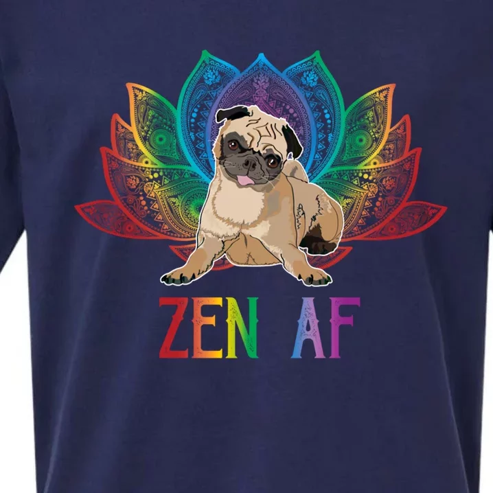 Funny Sarcastic Yoga Dog Lover Gift Zen Af Pug Gift Sueded Cloud Jersey T-Shirt